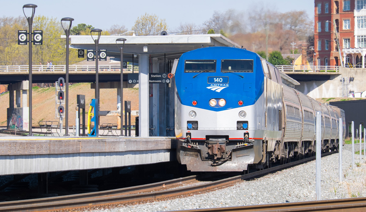 A Carolinian train at Raleigh Union Station