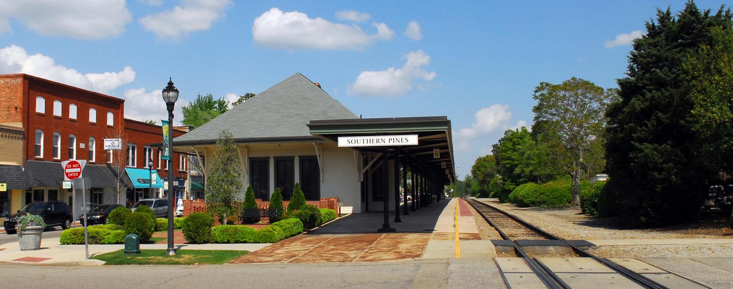 Exterior of Southern Pines station