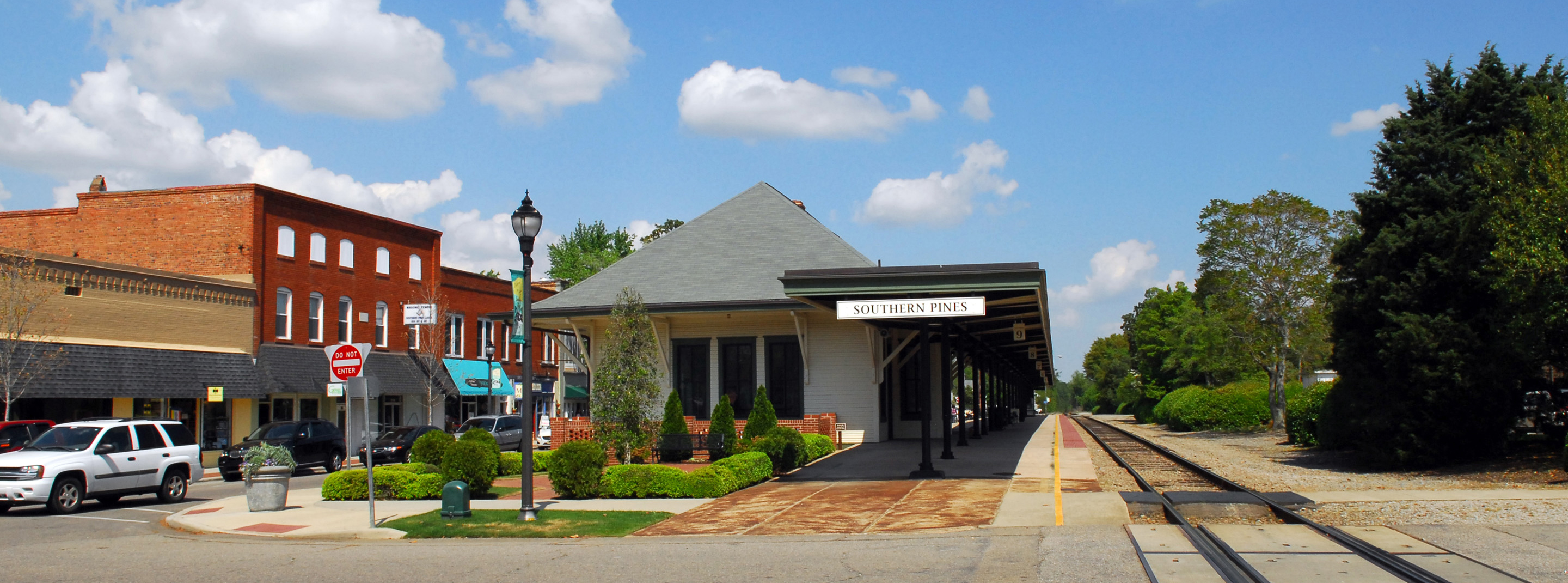 Exterior of Southern Pines station